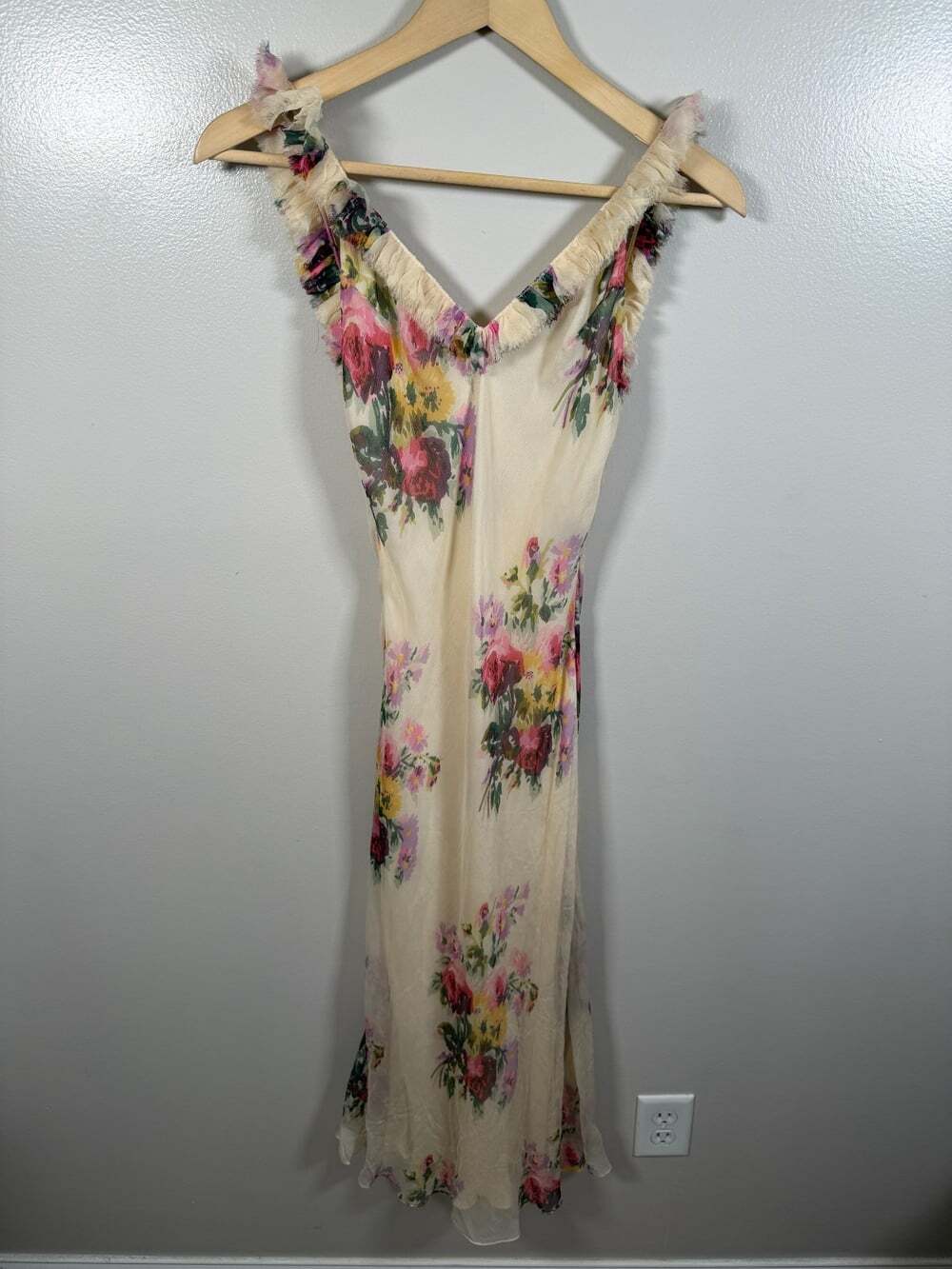 Ralph Lauren Black Label Silk Dress Size 6 Floral Fairy Cottagecore Romantic